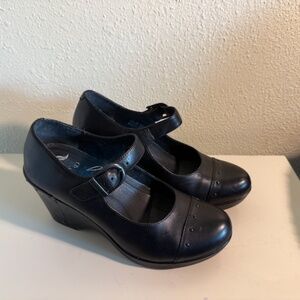 Dansko Fanny Antique Black Platform Maryjanes